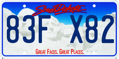 SD license plate 83FX82