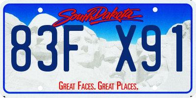 SD license plate 83FX91