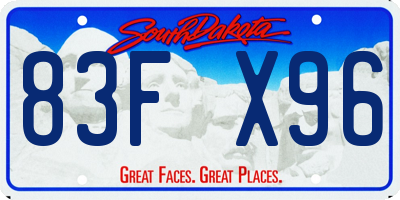 SD license plate 83FX96