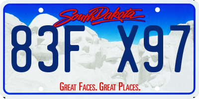 SD license plate 83FX97