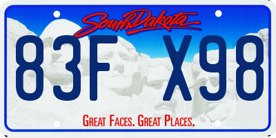 SD license plate 83FX98