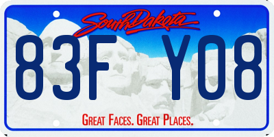 SD license plate 83FY08