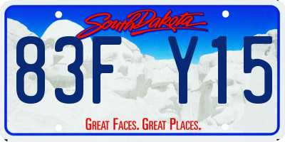 SD license plate 83FY15