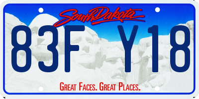 SD license plate 83FY18