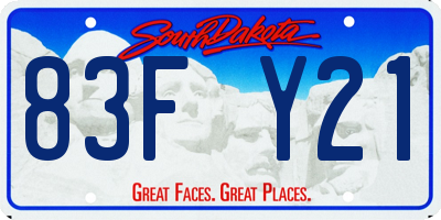 SD license plate 83FY21