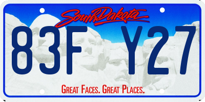 SD license plate 83FY27
