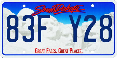 SD license plate 83FY28