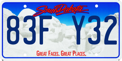 SD license plate 83FY32