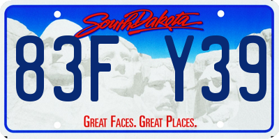 SD license plate 83FY39