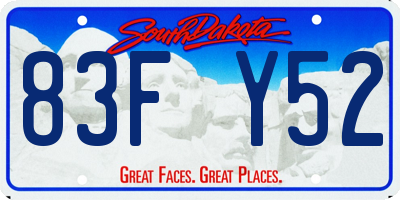 SD license plate 83FY52