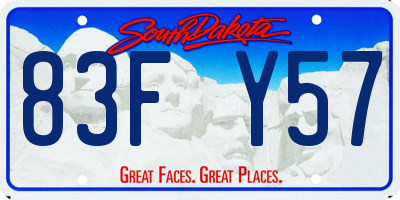 SD license plate 83FY57