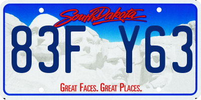 SD license plate 83FY63