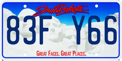 SD license plate 83FY66