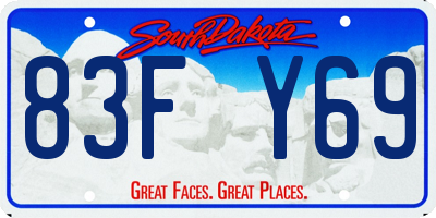 SD license plate 83FY69
