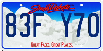 SD license plate 83FY70