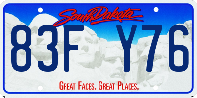 SD license plate 83FY76