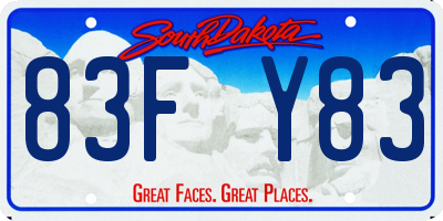 SD license plate 83FY83