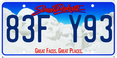 SD license plate 83FY93