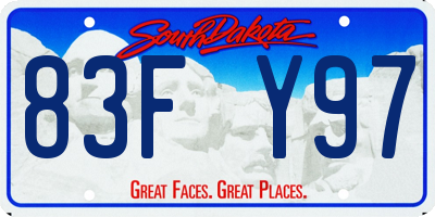 SD license plate 83FY97