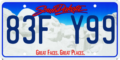 SD license plate 83FY99