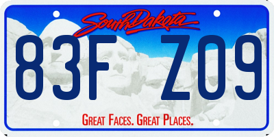 SD license plate 83FZ09