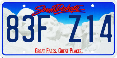 SD license plate 83FZ14