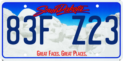 SD license plate 83FZ23