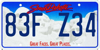 SD license plate 83FZ34