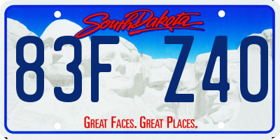 SD license plate 83FZ40