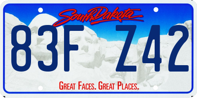 SD license plate 83FZ42