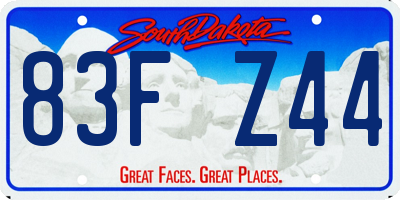 SD license plate 83FZ44