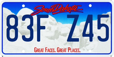 SD license plate 83FZ45