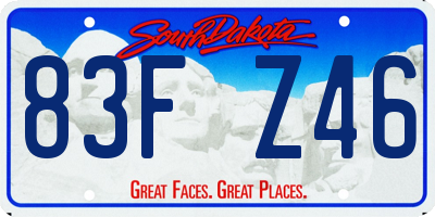 SD license plate 83FZ46