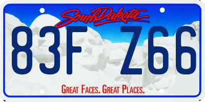 SD license plate 83FZ66