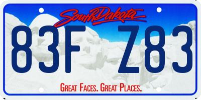 SD license plate 83FZ83