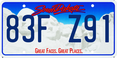 SD license plate 83FZ91