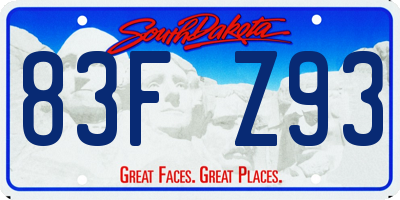 SD license plate 83FZ93