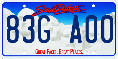 SD license plate 83GA00