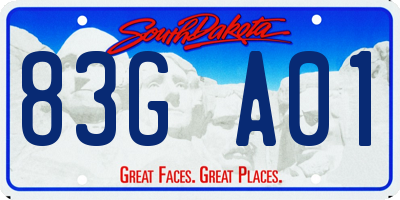 SD license plate 83GA01