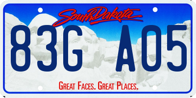SD license plate 83GA05