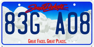 SD license plate 83GA08