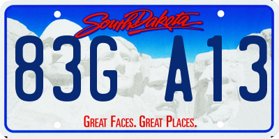 SD license plate 83GA13