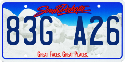 SD license plate 83GA26