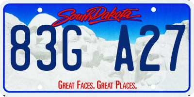 SD license plate 83GA27