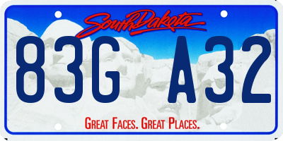 SD license plate 83GA32