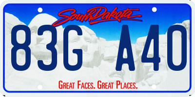 SD license plate 83GA40