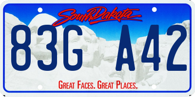 SD license plate 83GA42