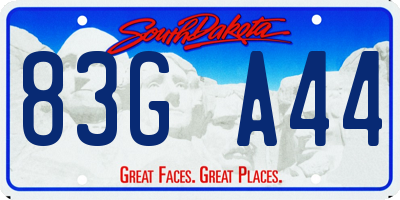 SD license plate 83GA44