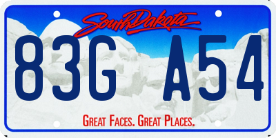 SD license plate 83GA54