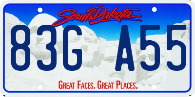 SD license plate 83GA55